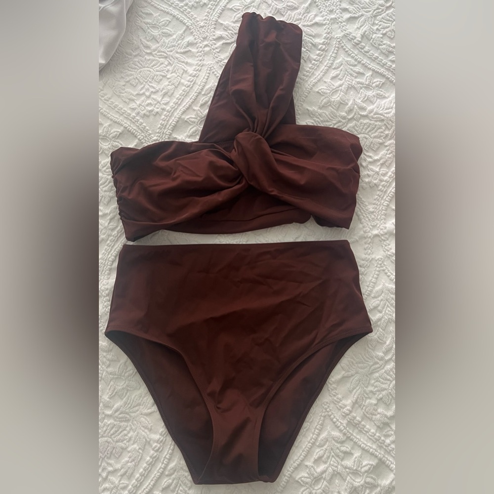 A.L.C. Brown Bandeau High-Waisted Bikini - Picture 3 of 3